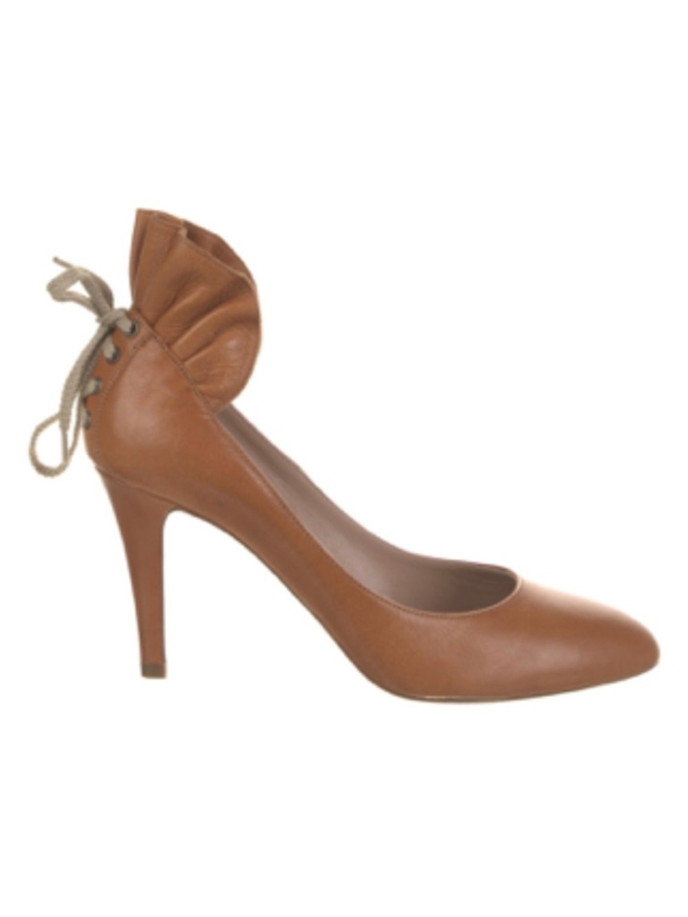 Chloé Tan Ruffle Leather Pumps Size 9.5 & 2 New Chloé Dustbags